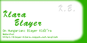 klara blayer business card